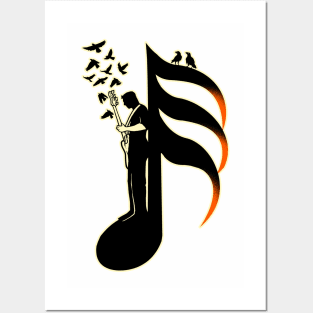 Bassist Musician - thirty-second note Posters and Art
